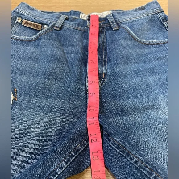 Avirex Men’s Relaxed Fit Jeans Sz 30 – Distressed Vintage Y2K Style - Picture 12 of 15